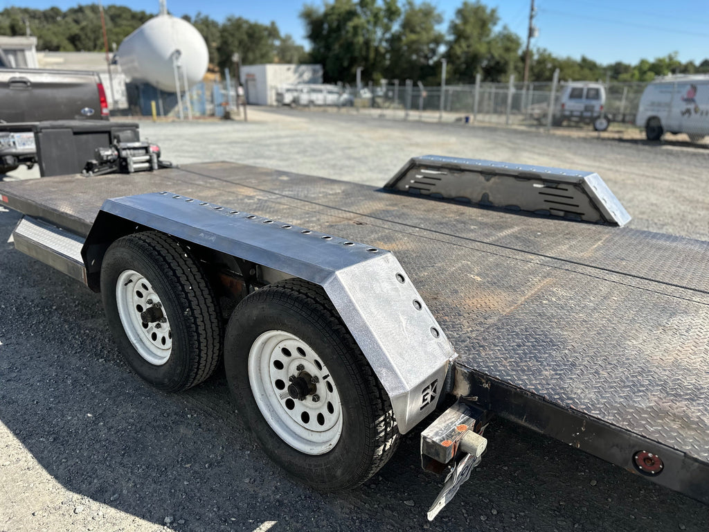 Heavy Duty Weld on DIY Drive Over Trailer Fender Kit Bare Steel - Pair
