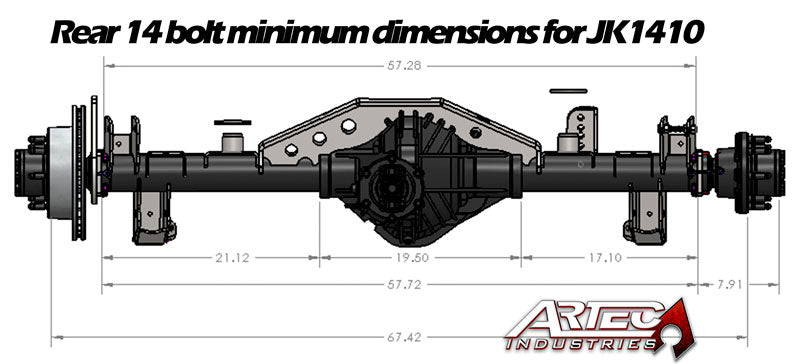 JK 1 TON BASICS Rear Axle Swap Kit with Truss