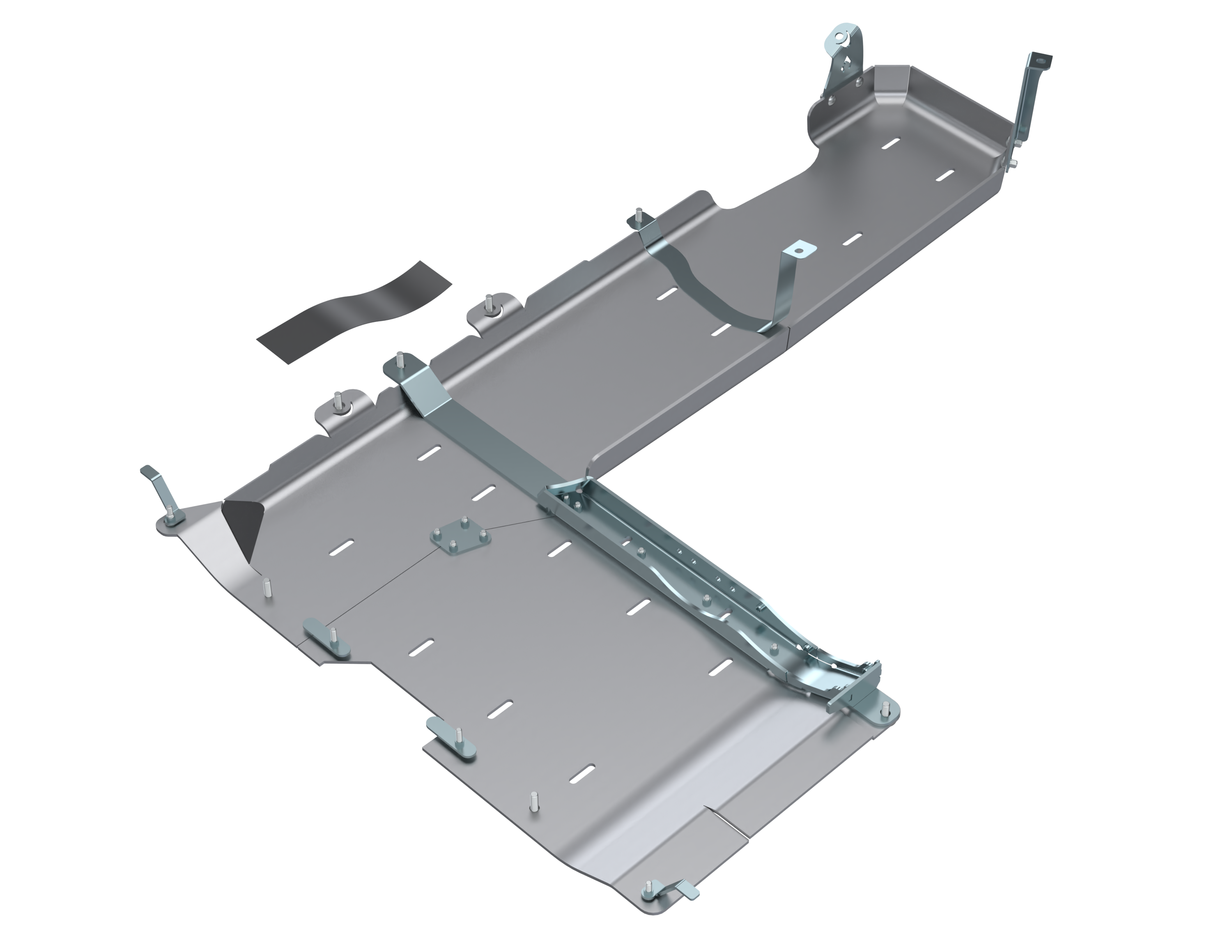 JLU T-CASE/FUEL SKID Kit ONLY - 4 door 3.6L, 2.0L, 392 HEMI - ALUMINUM 2018+
