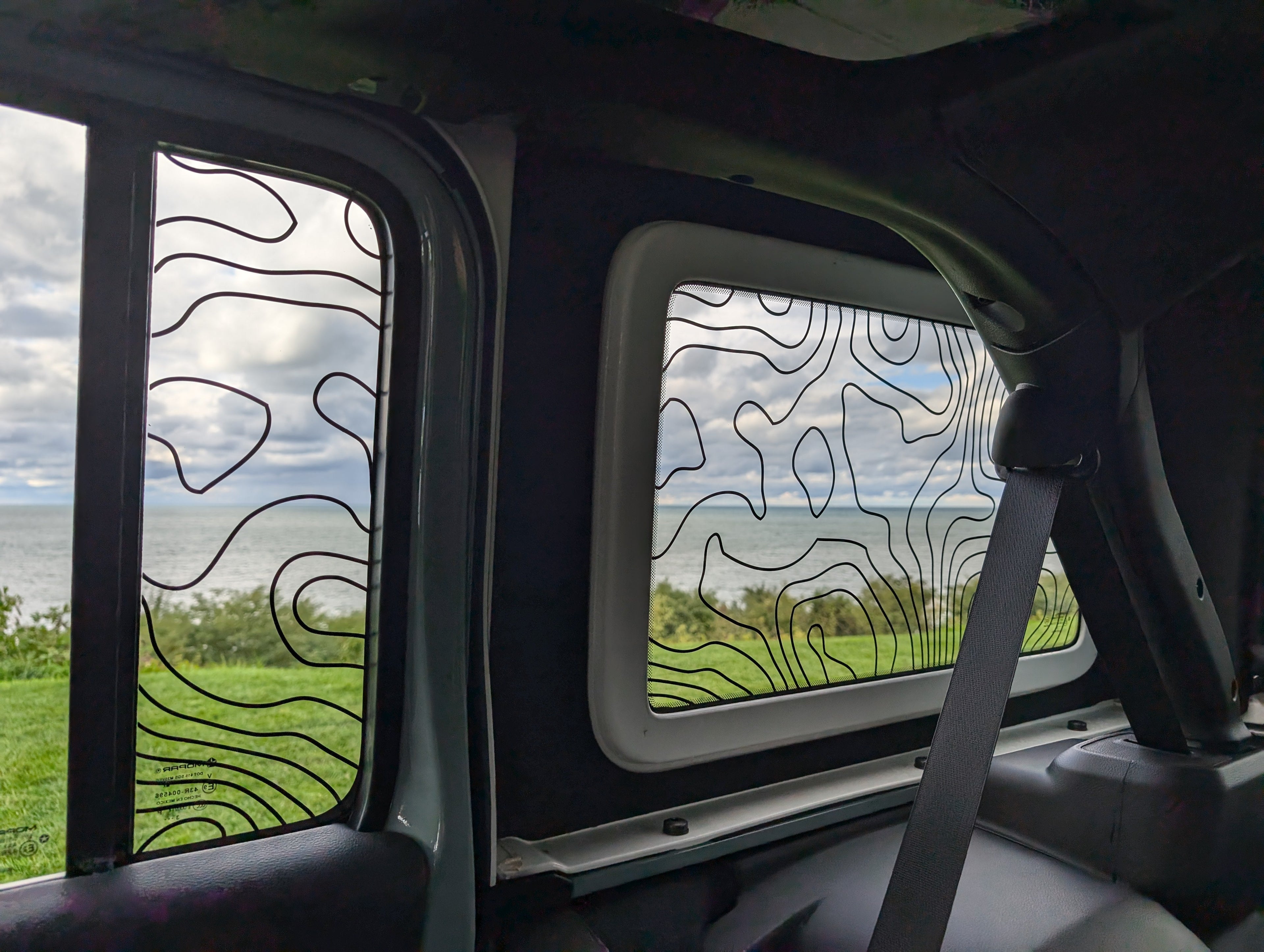 Topographical Rear Door & Window Decal- Fits Jeep Wrangler JL