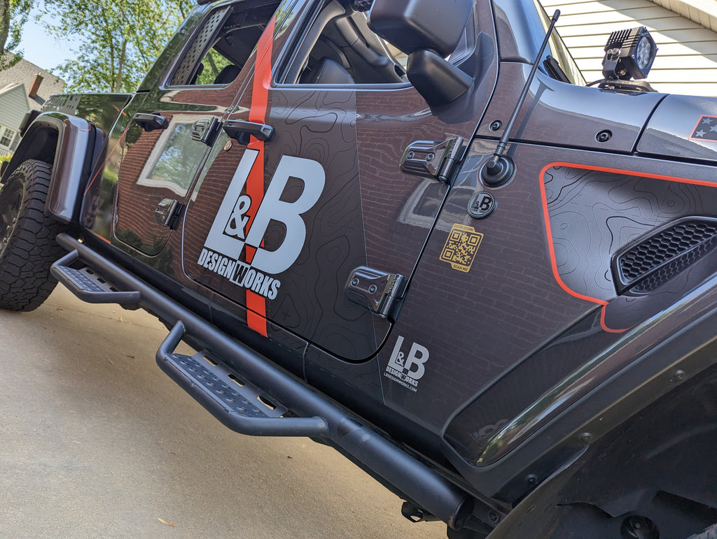 Printed Topographical Color Line Rubicon Blackout Decal- Fits Jeep Wrangler & Gladiator JL Fender Vent Decal-Pair