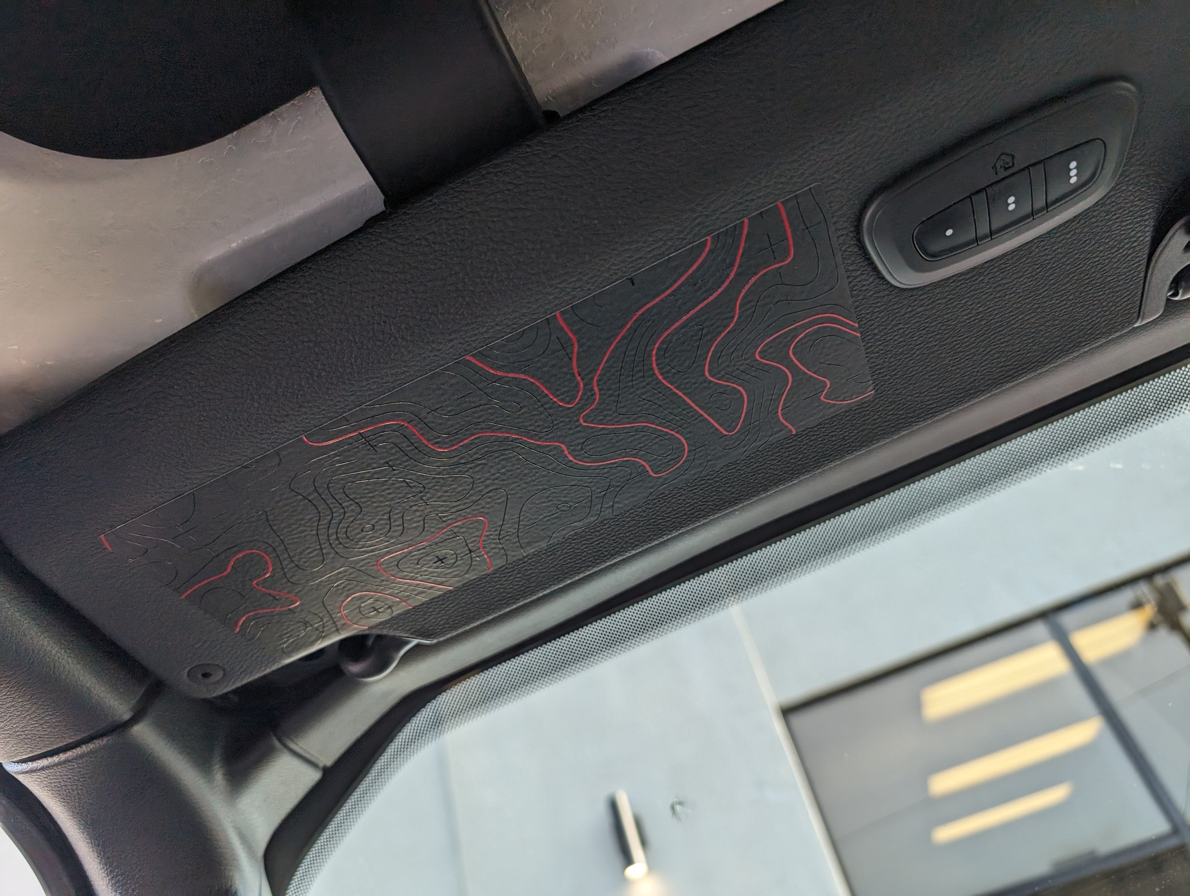 Printed Topographical Warning Label Decal Set-Pair- fits 2007-2018 Wrangler JK