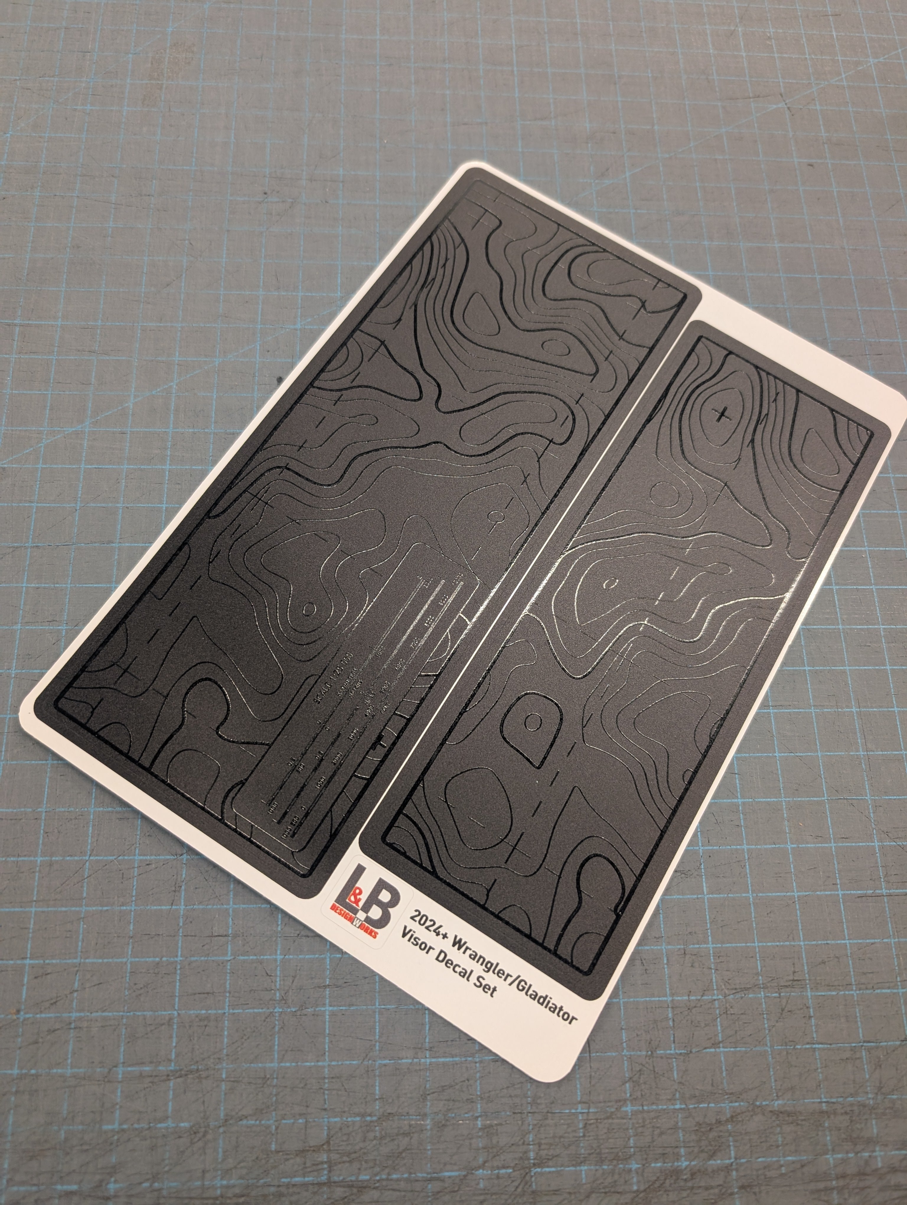 Printed Topographical Warning Label Decal Set-Pair- fits 2007-2018 Wrangler JK