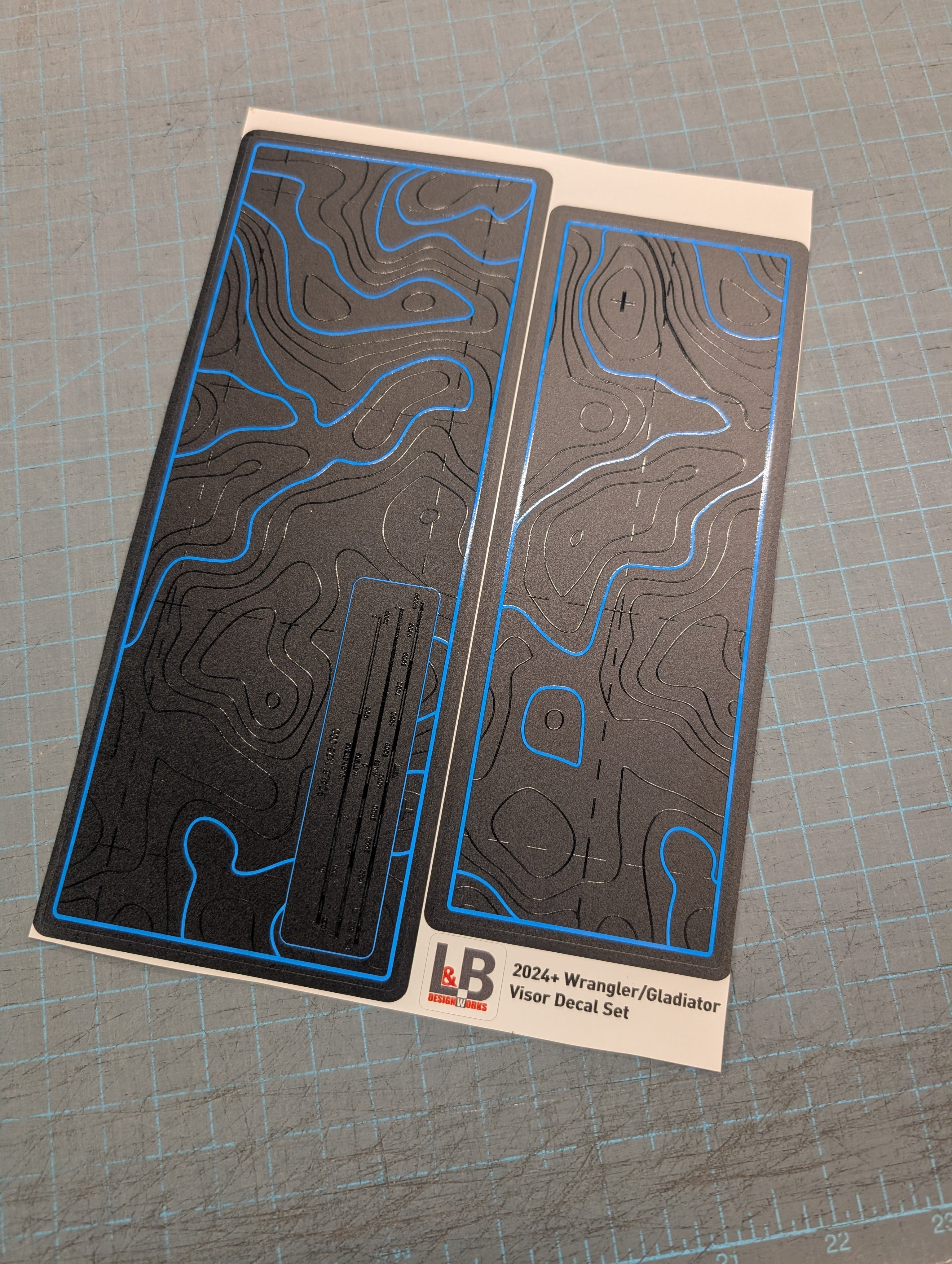 Printed Topographical Warning Label Decal Set-Pair- fits Wrangler JL & Jeep Gladiator JT 2024