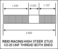 60 High Steer ARP Stud SINGLE