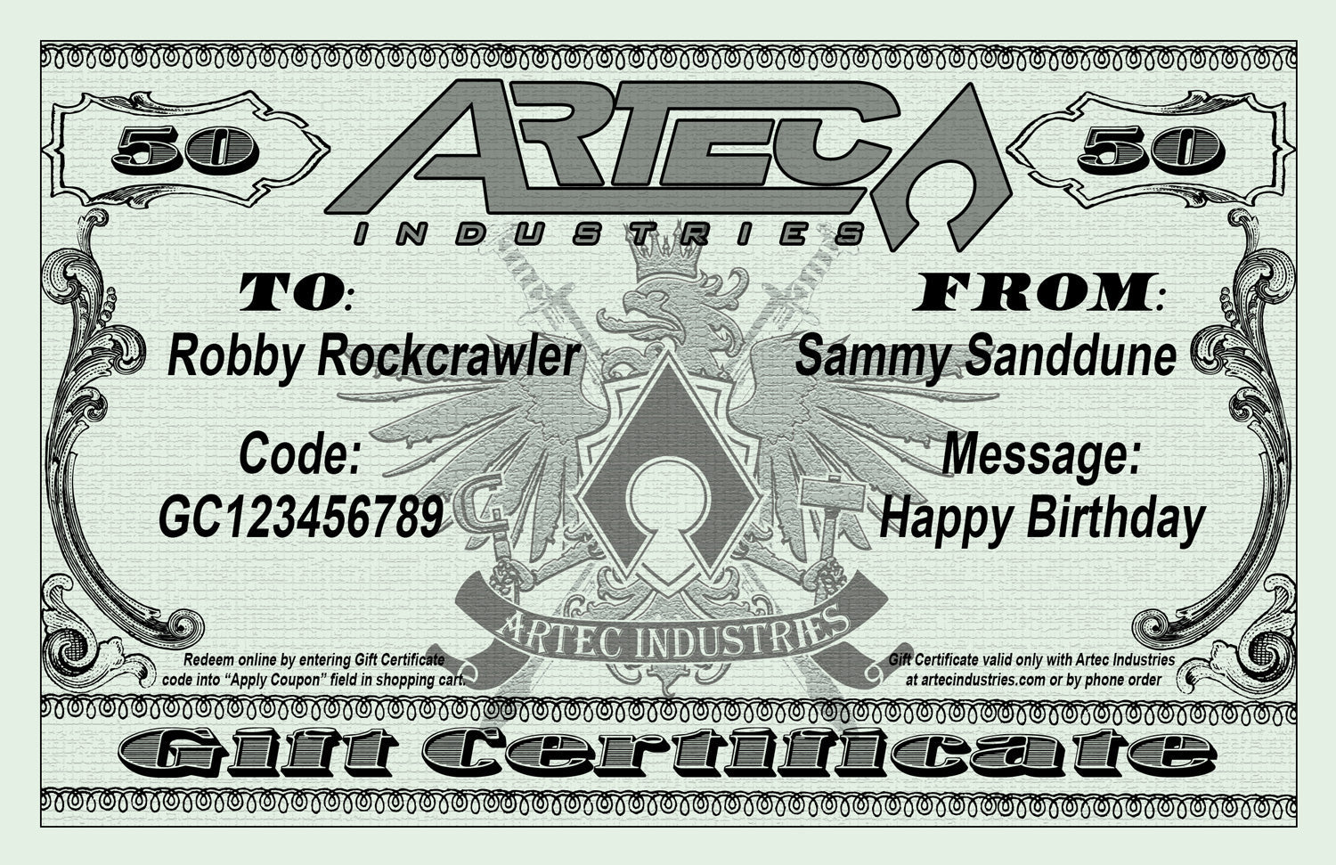 Artec Industries Gift Card