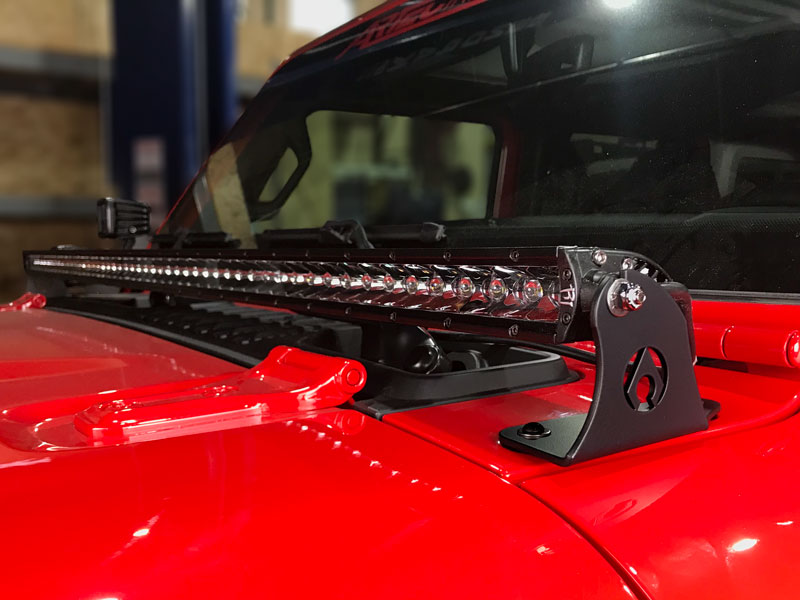 JL 50 inch LED Light Bar Mounts - Hood
