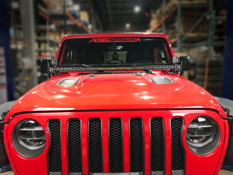 JL 50 inch LED Light Bar Mounts - Hood